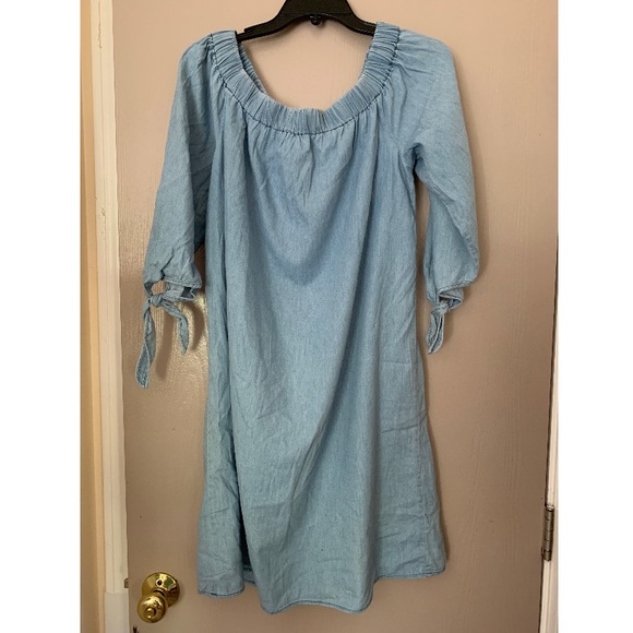 Charming Charlie Dresses & Skirts - Off the shoulder jean dress. #nwt